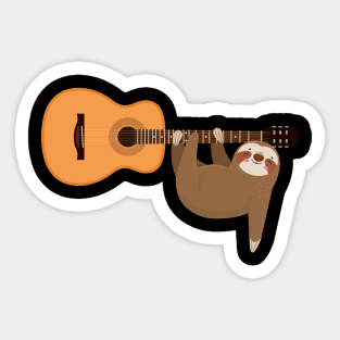 Funny Sloth Playing Classic Guitar Guitarist Music Lover Sticker